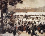 Pierre Renoir Skaters in the Bois de Boulogne oil painting reproduction